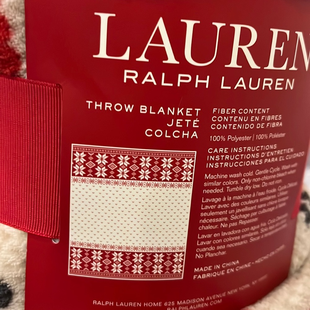 Polo Ralph Lauren Plaid Fleece Throw Blanket decor holiday new 60”x70” Christmas - Picture 4 of 9